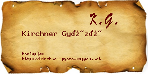 Kirchner Győző névjegykártya